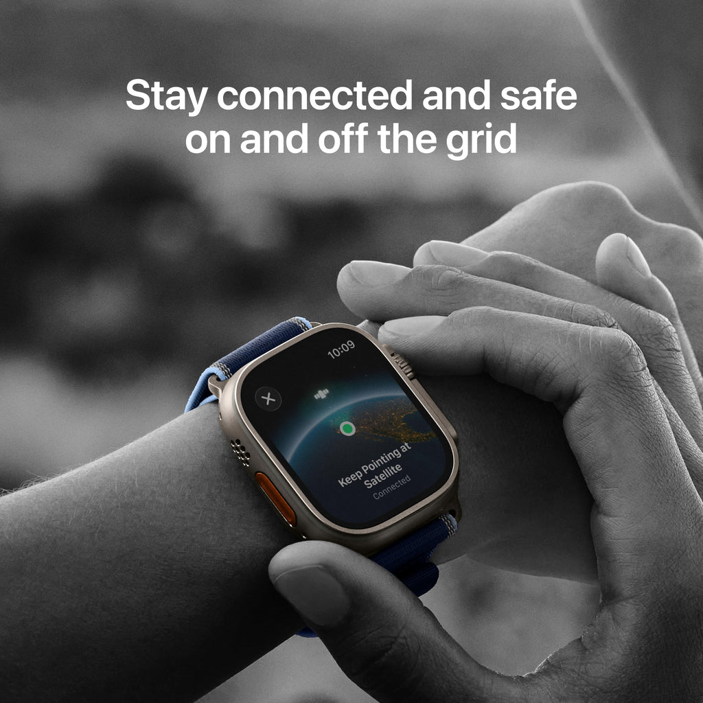 Apple Watch Ultra 3 [GPS + Cellular 49mm] Running & Multisport Smartwatch w/Rugged Titanium Case w/Black/Charcoal Trail Loop - M/L. Satellite Communications, Advanced Health & Fitness Tracking