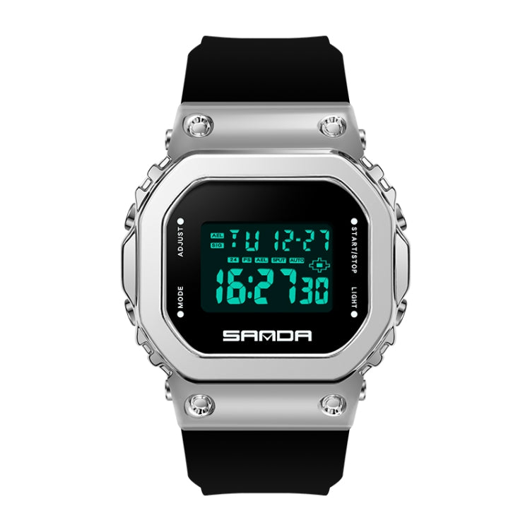 SANDA 9006 LED Digital Display Square Dial Sports Electronic Watch for Men and Women